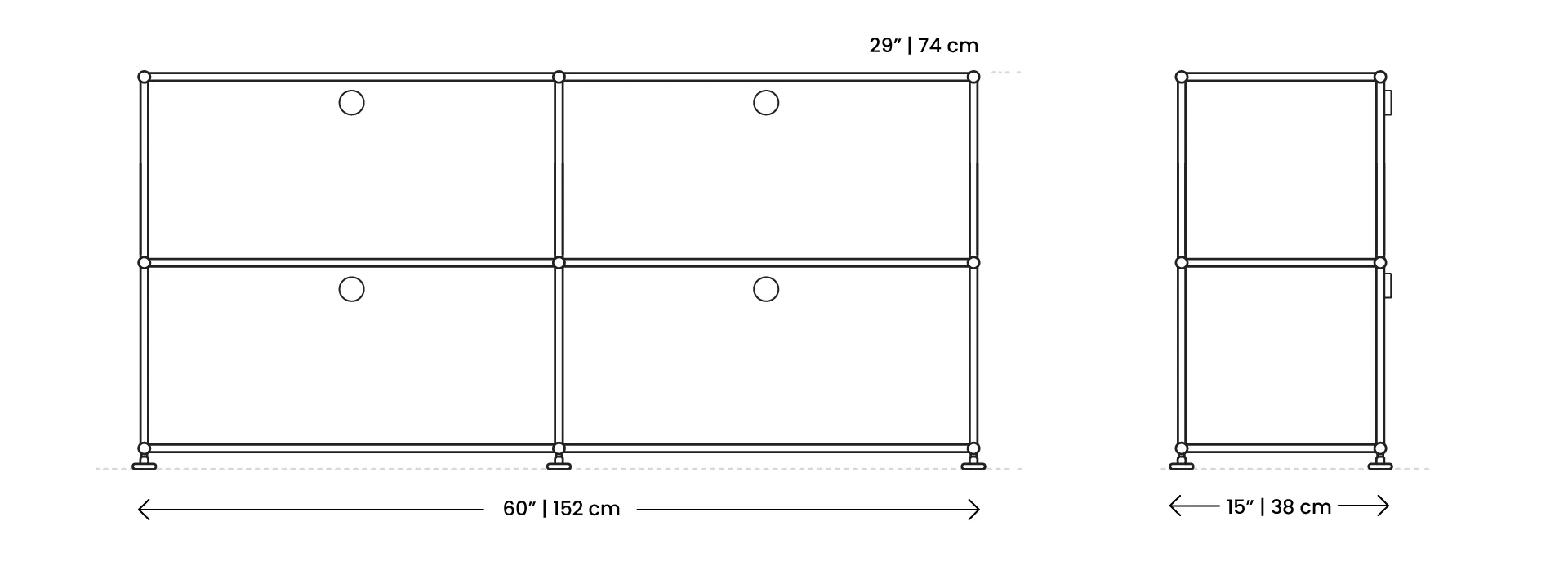 Dimensions Haller Credenza Desktop Dimensions Haller Sideboard E2 Desktop