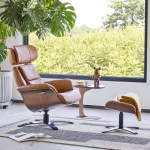 Elvin Leather Recliner and Ottoman - Image 2