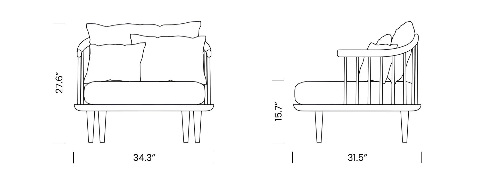 Fly SC1 Lounge Chair Desktop Dimensions