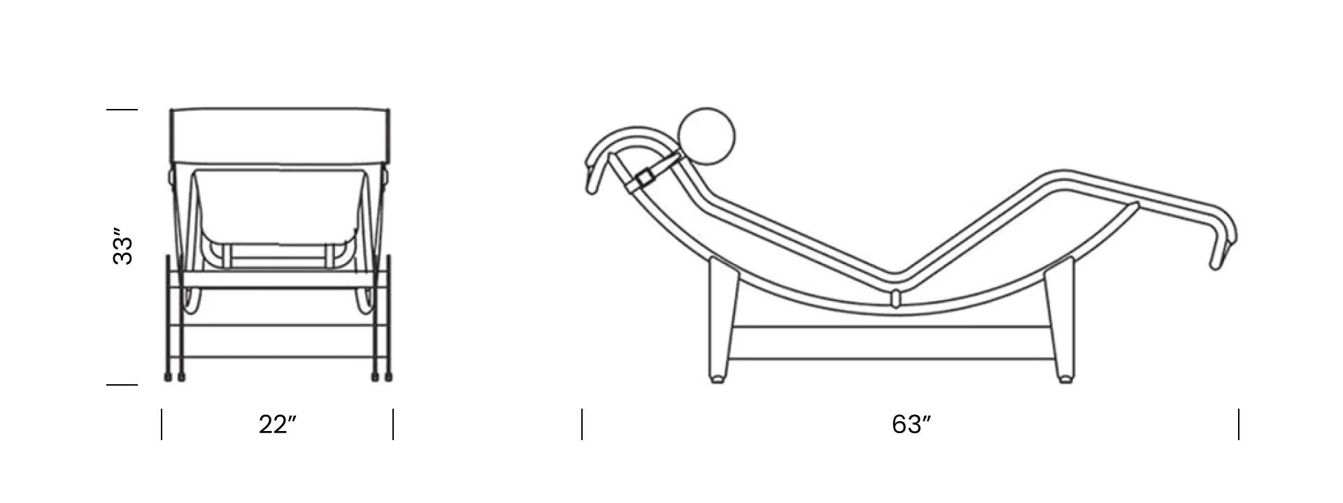 LC4 Lounge Chair Desktop Dimensions