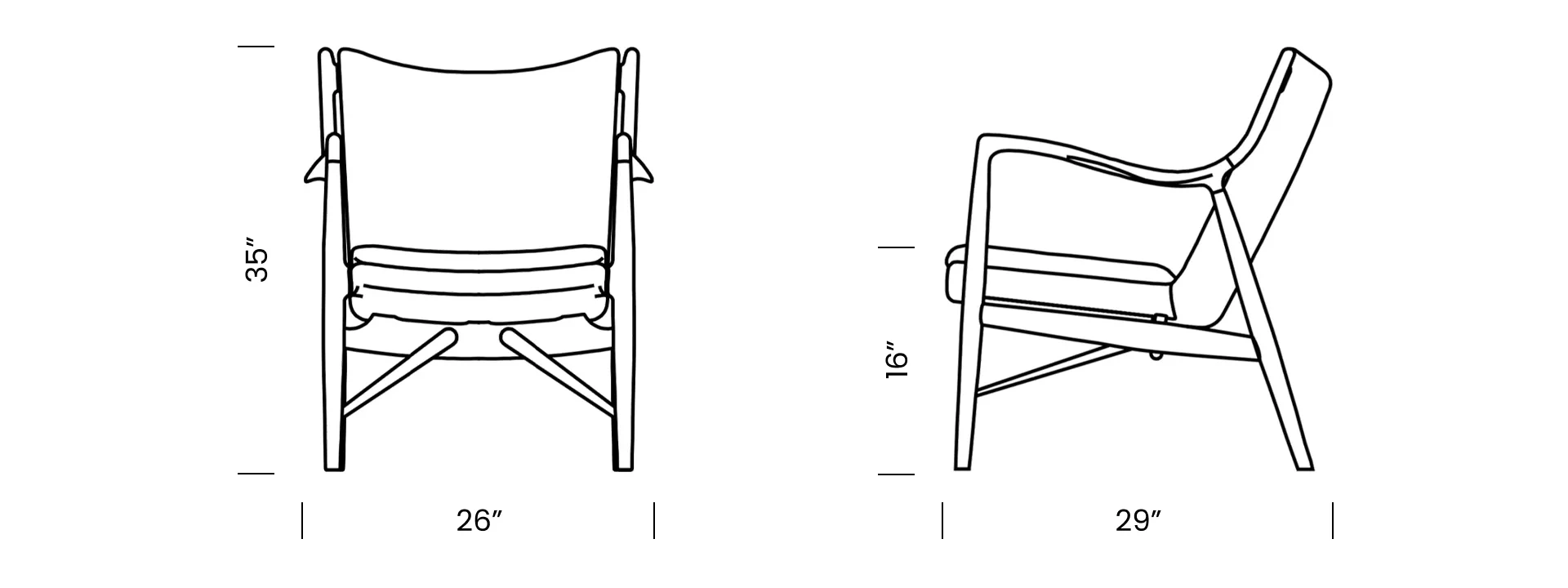 Model 45 Chair Replica Desktop Dimensions