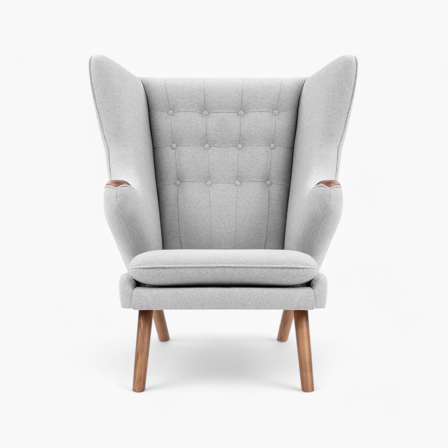 Papa-Bear-Armchair-Light-Grey-3-Photoroom Papa Bear Chair and Ottoman Replica by Hans J. Wegner for Fredericia Furniture - Image 1