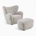 The Tired Man Lounge Chair and Ottoman Replica by Flemming Lassen for Audo Copenhagen